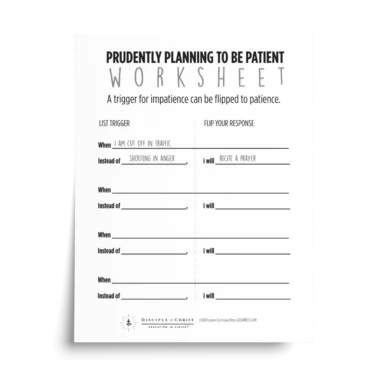 Patience Worksheet