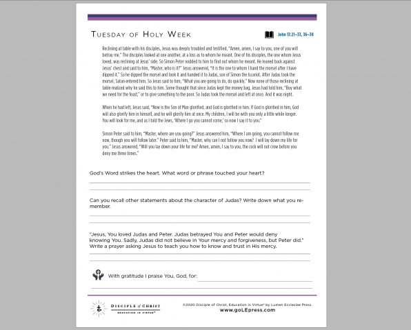 Holy Week Worksheets - Image 2